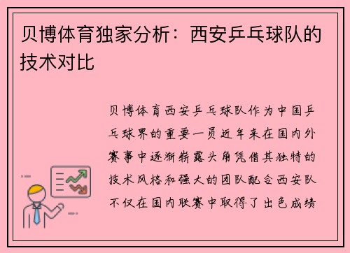 贝博体育独家分析：西安乒乓球队的技术对比
